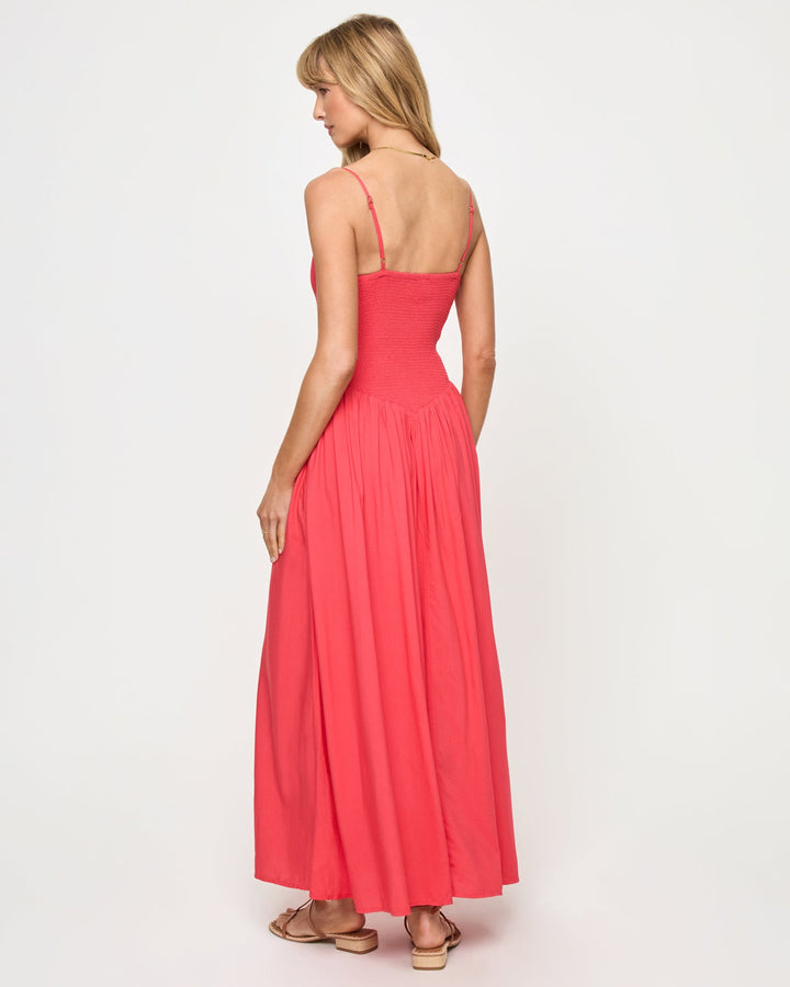 LSPACE Misha Smocked Midi Dress - More Colors Available-The Shop Laguna Beach