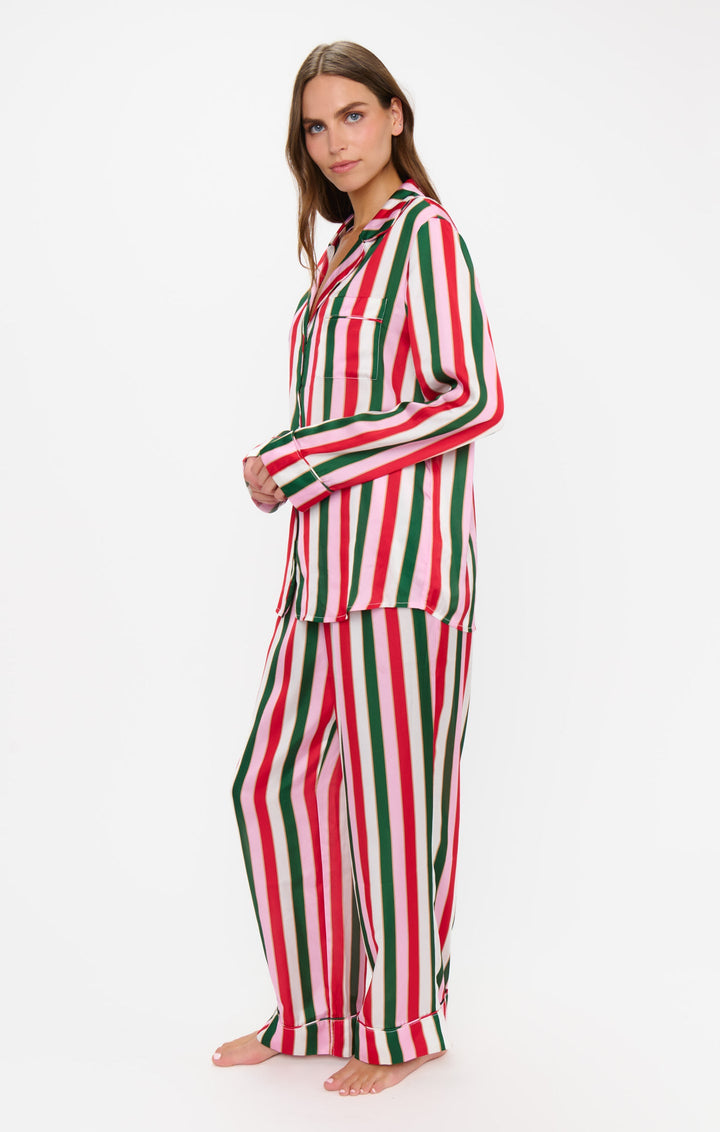 SHOW ME YOUR MUMU Classic Jolly Stripes Silky Pajama Set-The Shop Laguna Beach