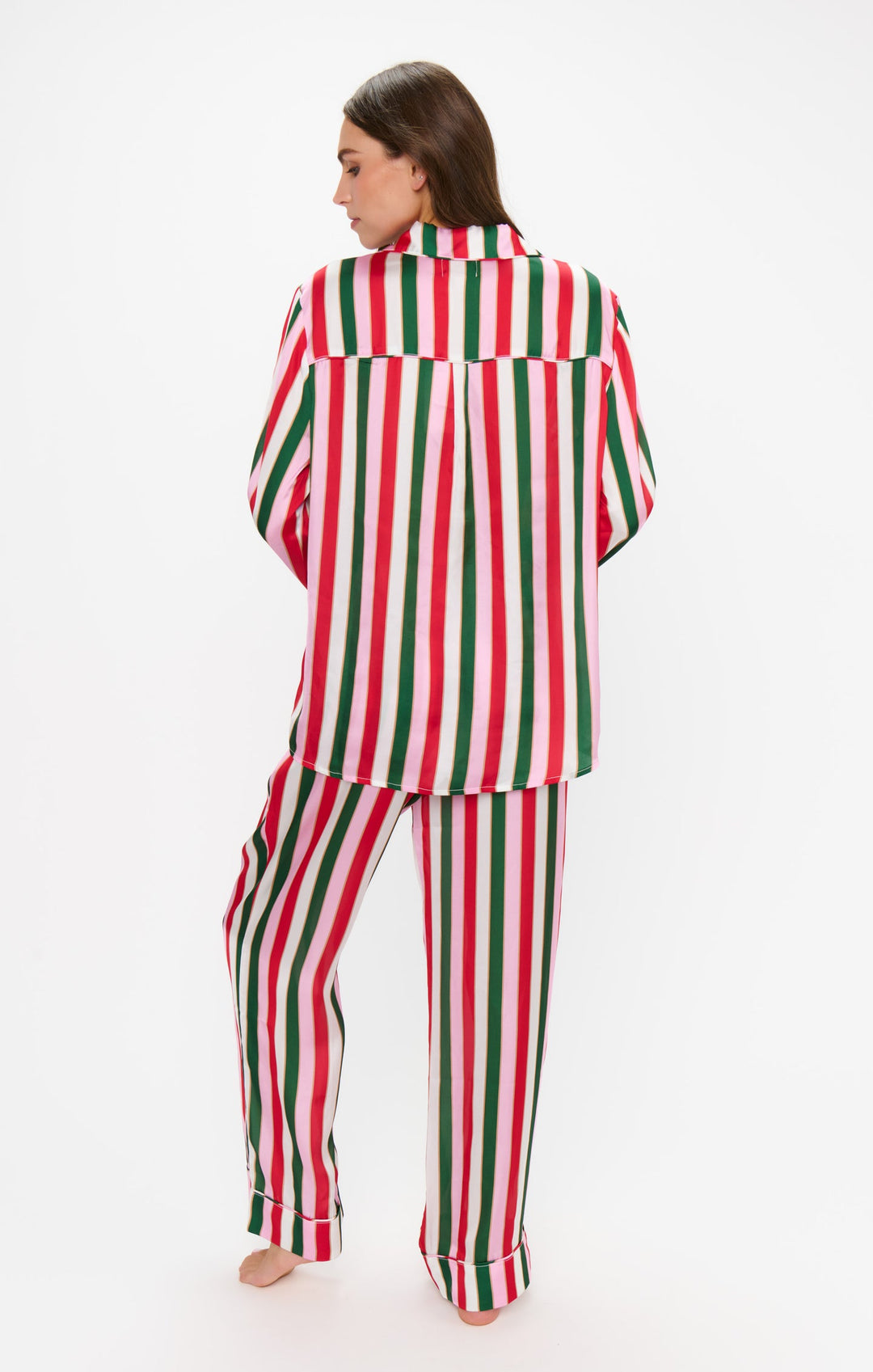 SHOW ME YOUR MUMU Classic Jolly Stripes Silky Pajama Set-The Shop Laguna Beach