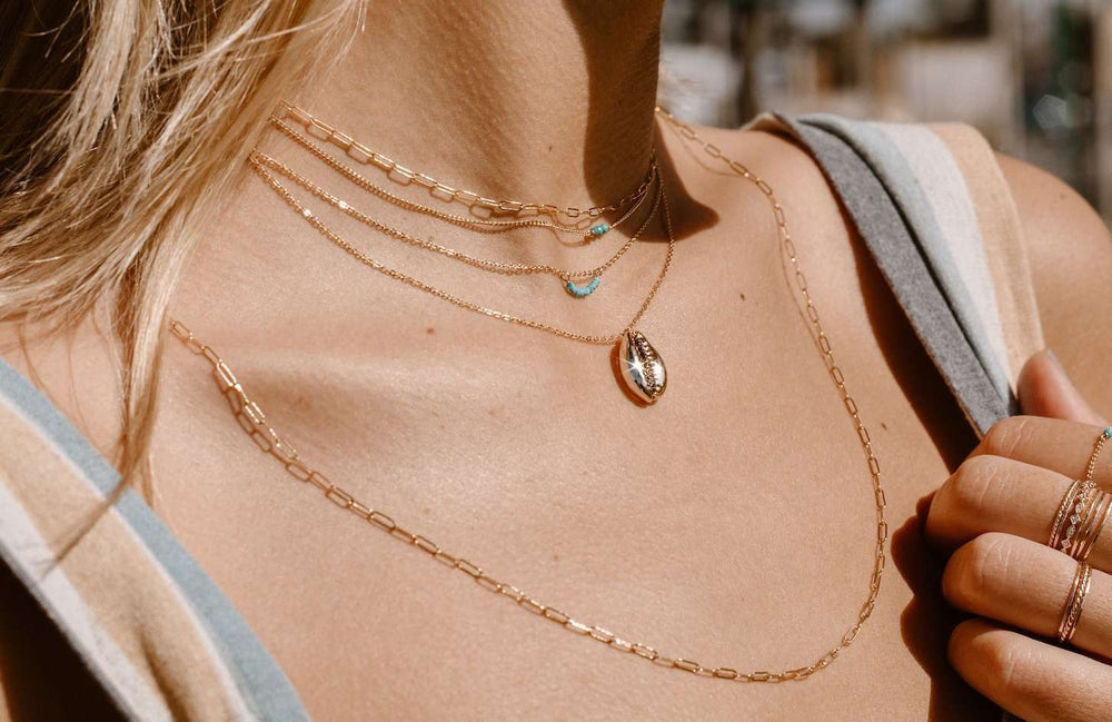 MAY MARTIN Turquoise Beaded Bar Necklace-The Shop Laguna Beach