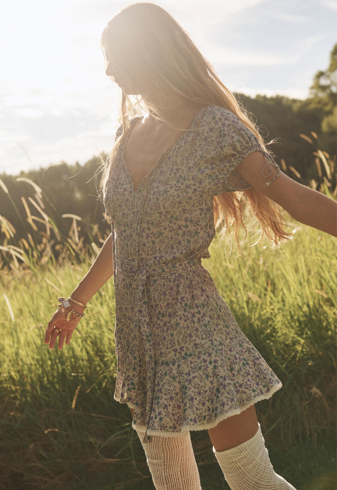 SPELL • VINTAGIA Mimi-Rose Mini Dress-The Shop Laguna Beach