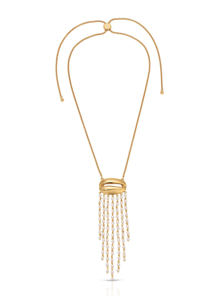 ETTIKA Mykonos Shell Fringe Necklace