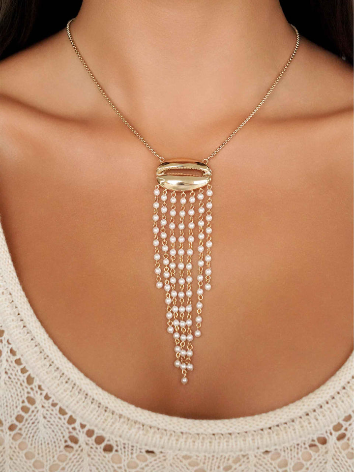 ETTIKA Mykonos Shell Fringe Necklace