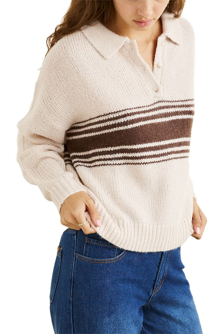 RHYTHM Strata Knit Collared Sweater