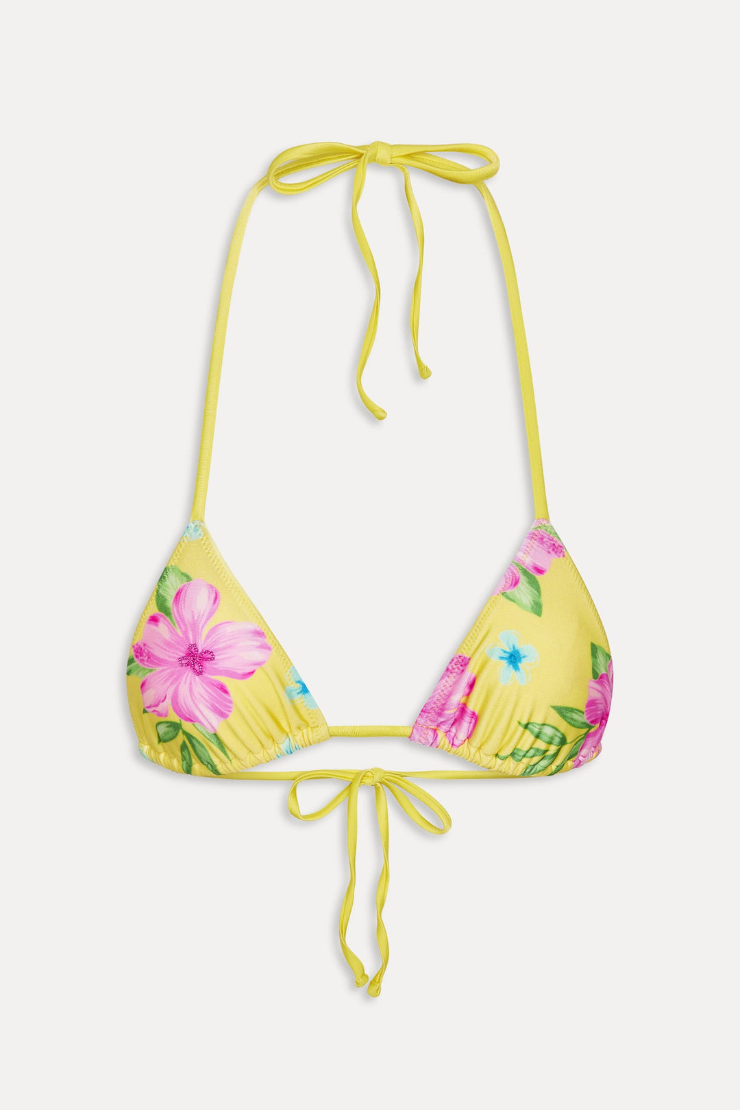 FRANKIES BIKINIS Nick Beaded Satin Tri Top