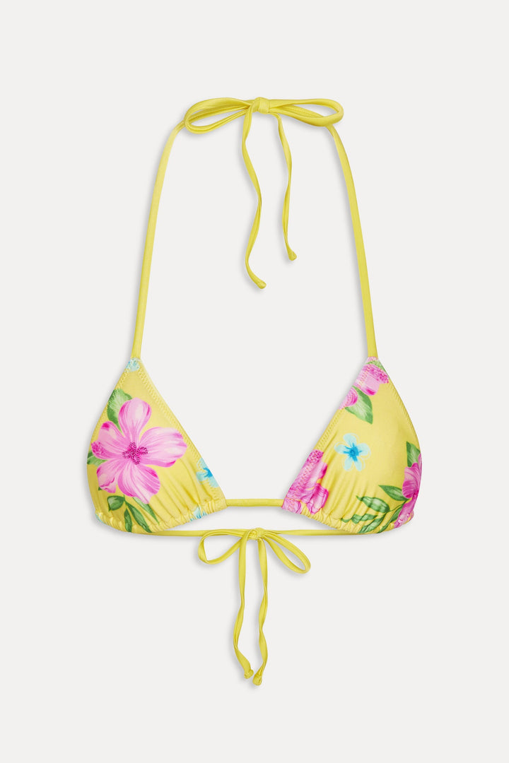 FRANKIES BIKINIS Nick Beaded Satin Tri Top