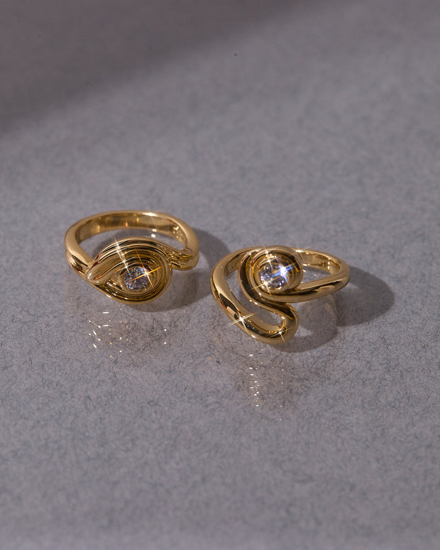 LUV AJ Wave Ring Set (Size 7)