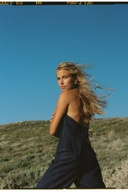 RHYTHM Pinstripe Denim Halter Vest-The Shop Laguna Beach