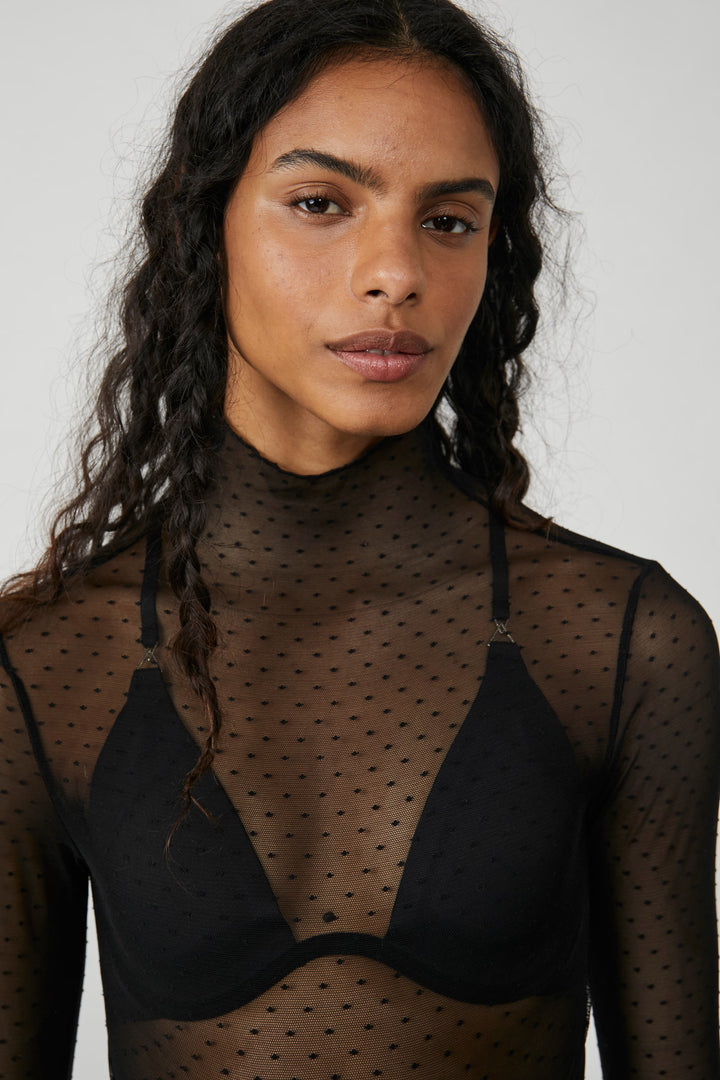 FREE PEOPLE On the Dot Layering Mock Neck Top