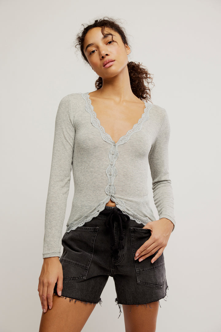 FREE PEOPLE Big Love Long Sleeve Buttoned Tee-The Shop Laguna Beach