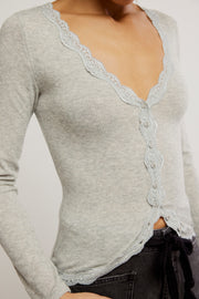 FREE PEOPLE Big Love Long Sleeve Buttoned Tee-The Shop Laguna Beach