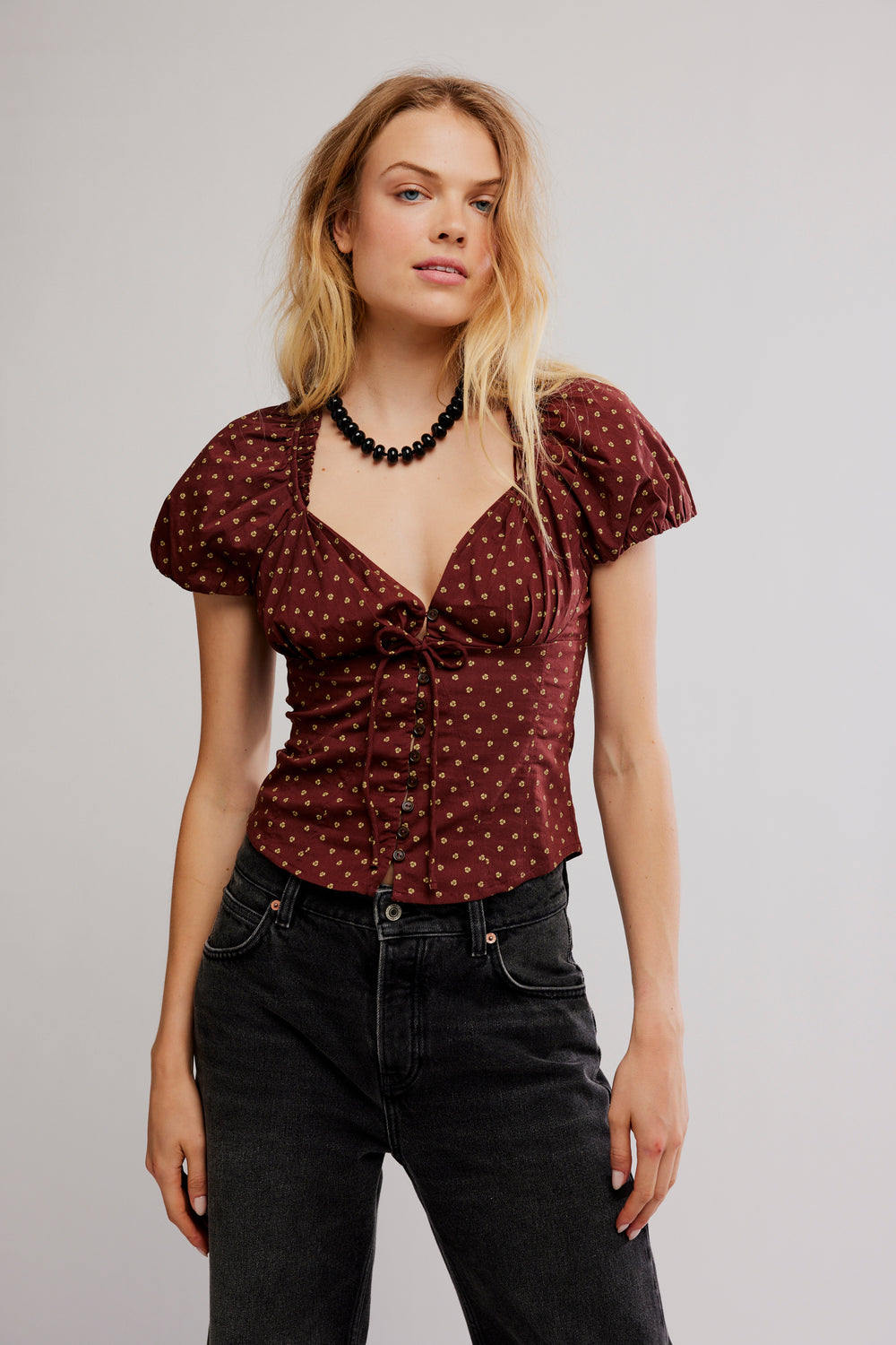 FREE PEOPLE Summer Printed Blouse-The Shop Laguna Beach