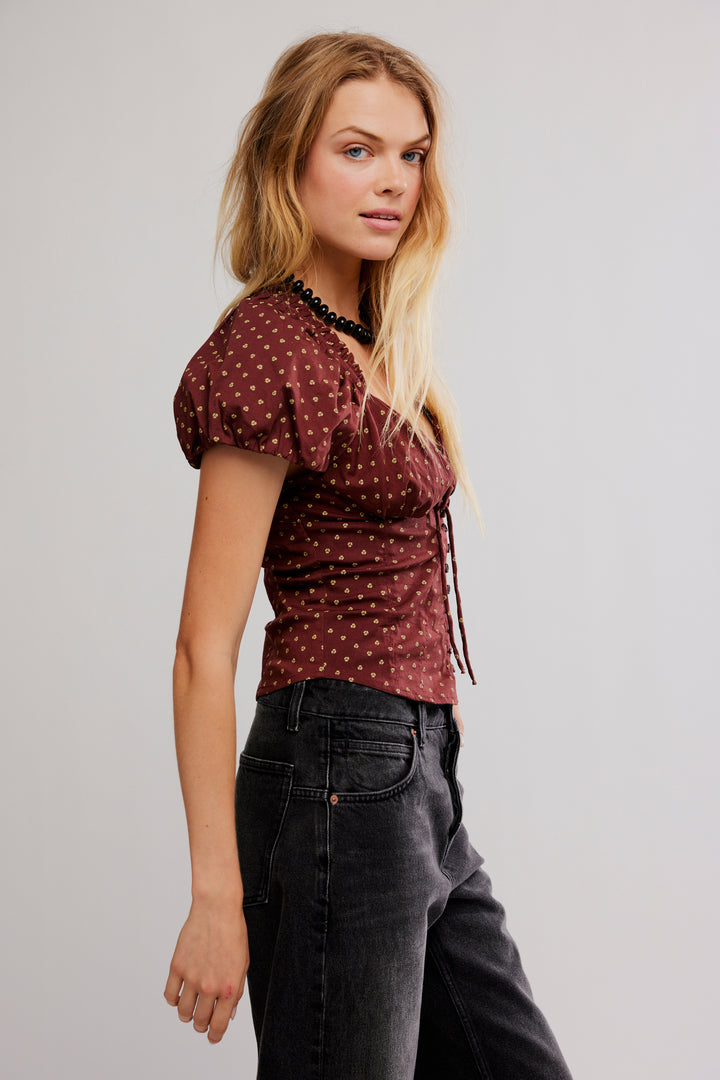 FREE PEOPLE Summer Printed Blouse-The Shop Laguna Beach