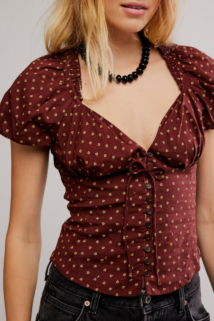 FREE PEOPLE Summer Printed Blouse-The Shop Laguna Beach