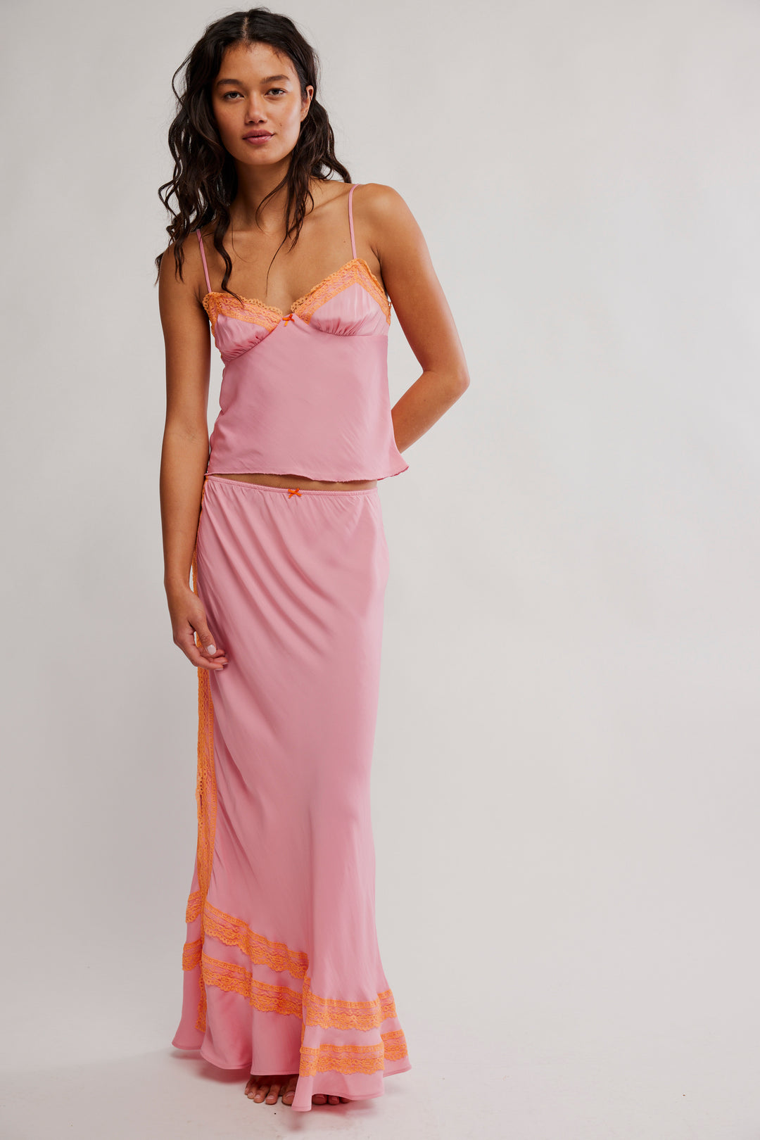 FREE PEOPLE Wish You Were Here Satin Slip Maxi Skirt-The Shop Laguna Beach