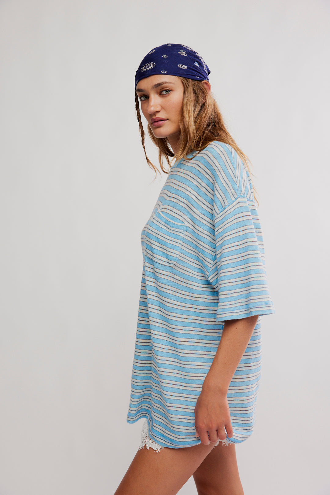 FREE PEOPLE All Love Stripe Oversized Pocket Tee-The Shop Laguna Beach