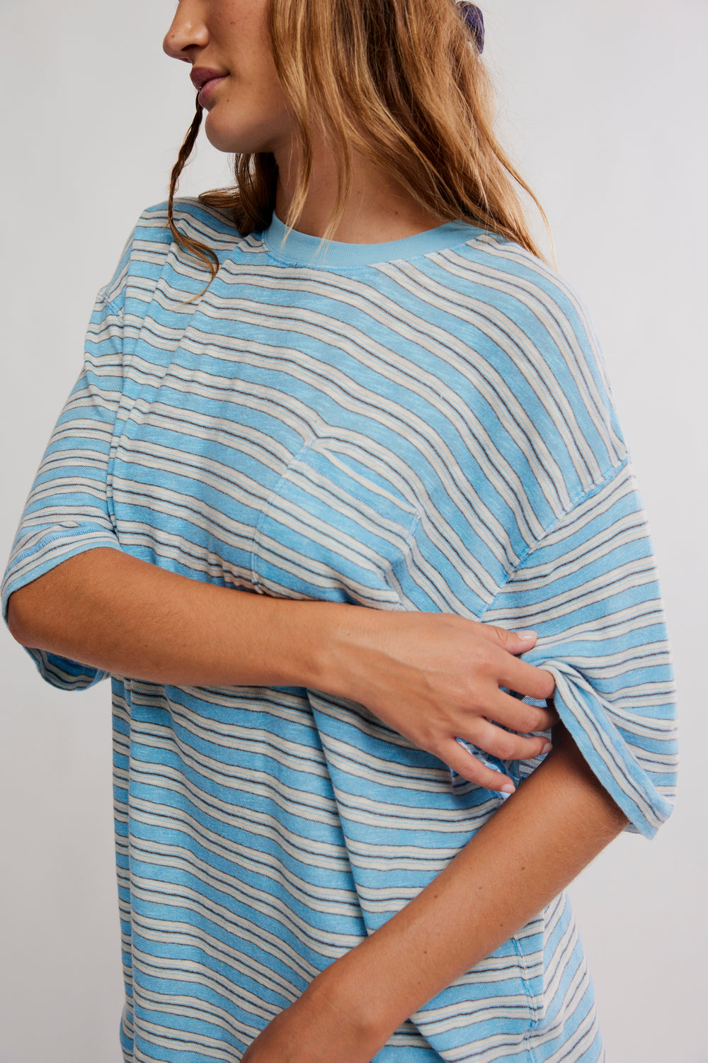 FREE PEOPLE All Love Stripe Oversized Pocket Tee-The Shop Laguna Beach
