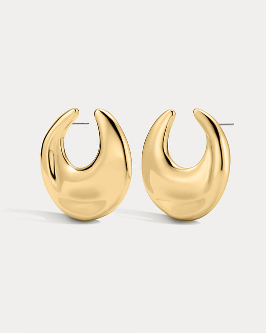 LUV AJ Mercury Disc Statement Earrings - Gold-The Shop Laguna Beach