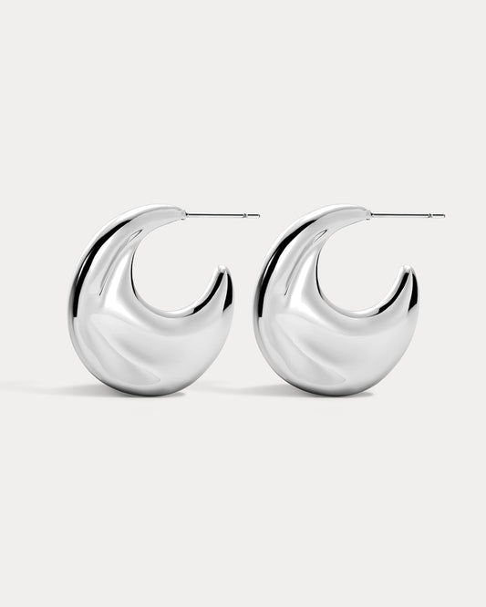 LUV AJ Mercury Disc Hoops - Silver