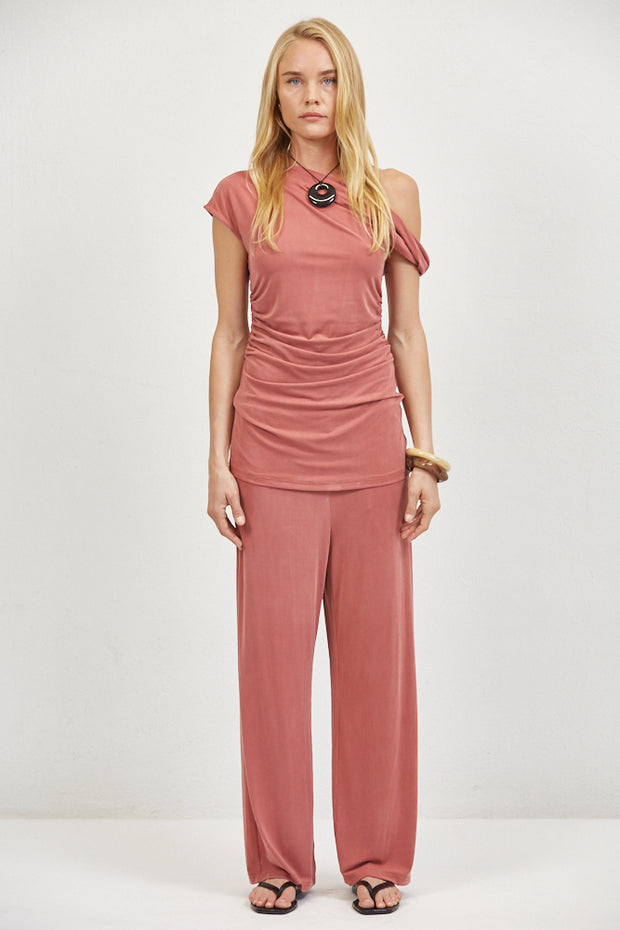 A. REN Luci Off-Shoulder Knit Top