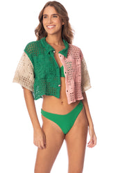 MAAJI Sicilia Colorblock Crochet Shirt-The Shop Laguna Beach