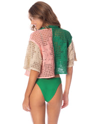 MAAJI Sicilia Colorblock Crochet Shirt-The Shop Laguna Beach
