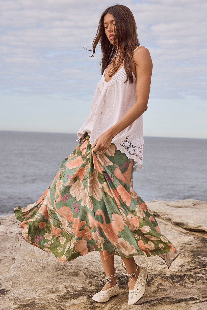 SPELL • PARADISE FOUND Floridian Maxi Skirt-The Shop Laguna Beach