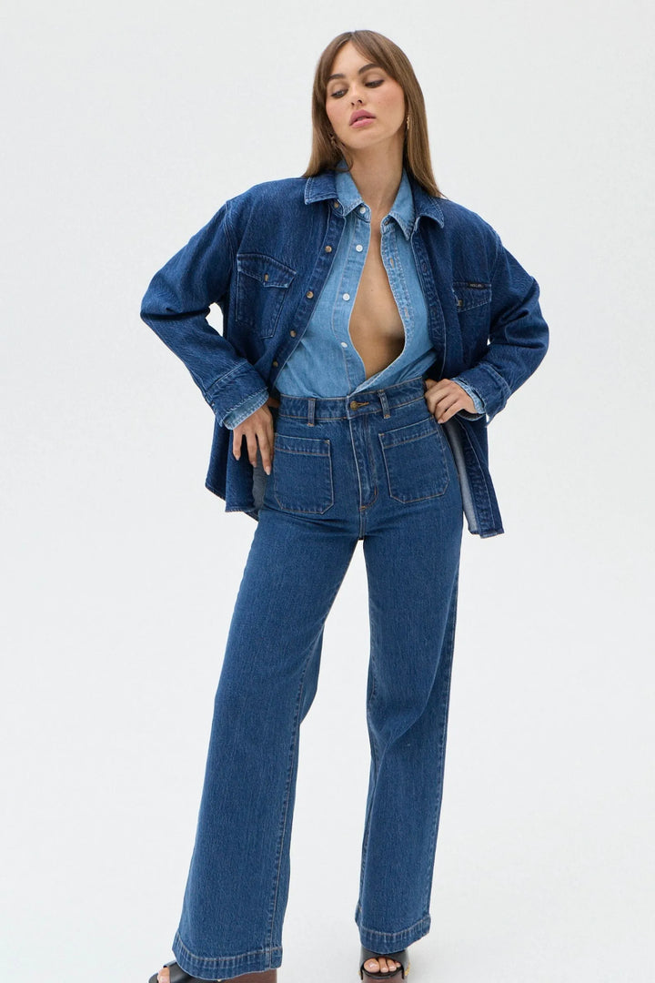 ROLLAS Sailor Long Jean - Eco Ruby Blue-The Shop Laguna Beach