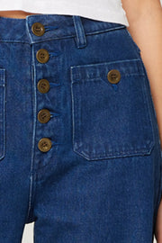 ROLLAS Studio Flare Buttoned Wide-Leg Denim Pant - Lou-The Shop Laguna Beach