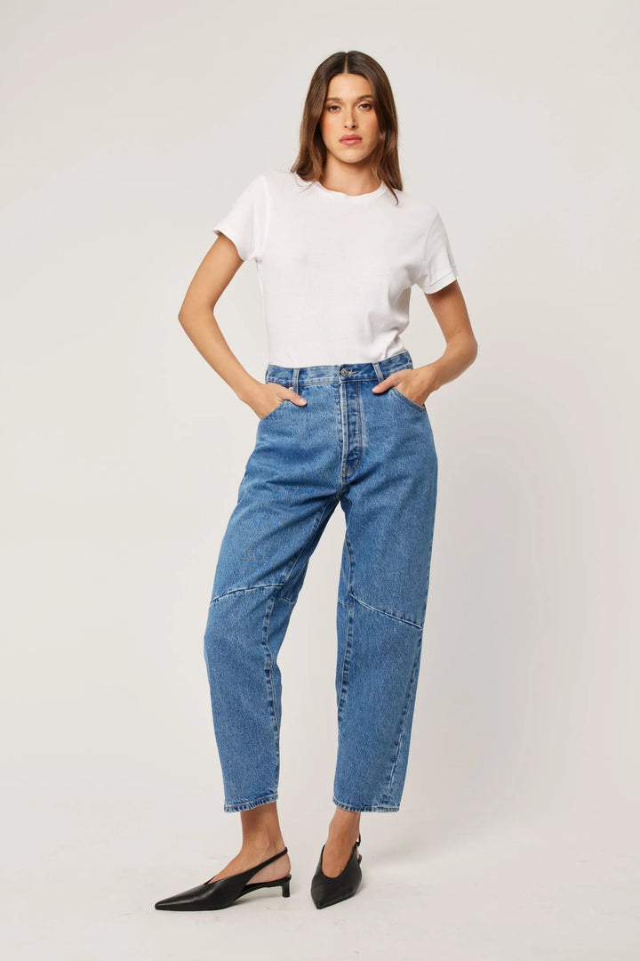 ROLLAS Jane Barrel Denim Pant - River Blue-The Shop Laguna Beach