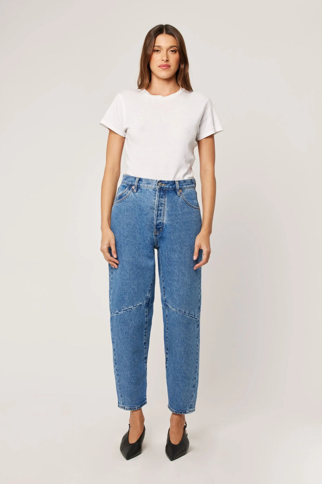 ROLLAS Jane Barrel Denim Pant - River Blue-The Shop Laguna Beach