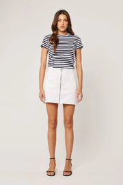 ROLLAS A-Line Zip Denim Mini Skirt-The Shop Laguna Beach
