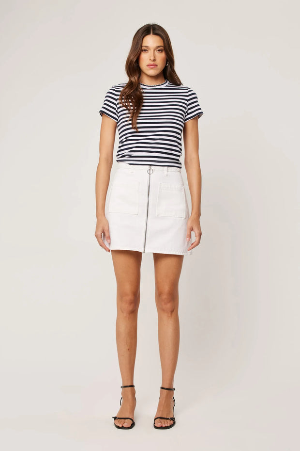 ROLLAS A-Line Zip Denim Mini Skirt-The Shop Laguna Beach
