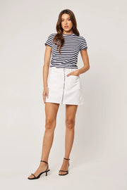 ROLLAS A-Line Zip Denim Mini Skirt-The Shop Laguna Beach