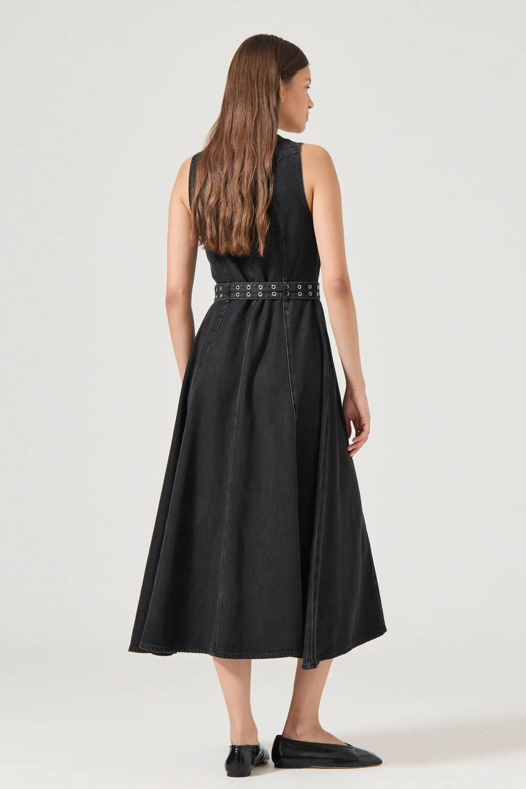 ROLLAS Angelica Denim Belted Dress-The Shop Laguna Beach
