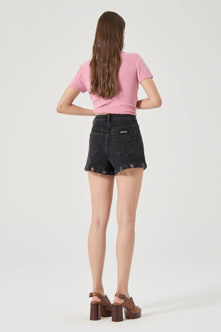 ROLLAS Mirage Denim Short - Black Sand Eyelet-The Shop Laguna Beach