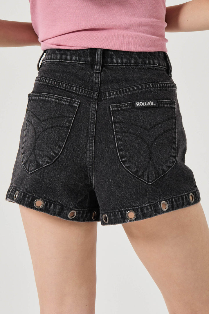 ROLLAS Mirage Denim Short - Black Sand Eyelet-The Shop Laguna Beach