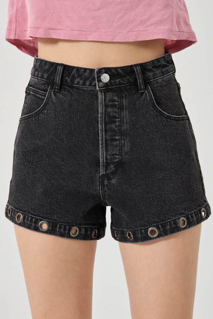 ROLLAS Mirage Denim Short - Black Sand Eyelet-The Shop Laguna Beach