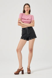ROLLAS Mirage Denim Short - Black Sand Eyelet-The Shop Laguna Beach