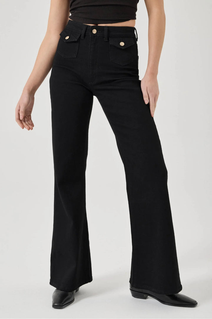 ROLLAS Eastcoast Denim Flare - Stella Paris Black-The Shop Laguna Beach