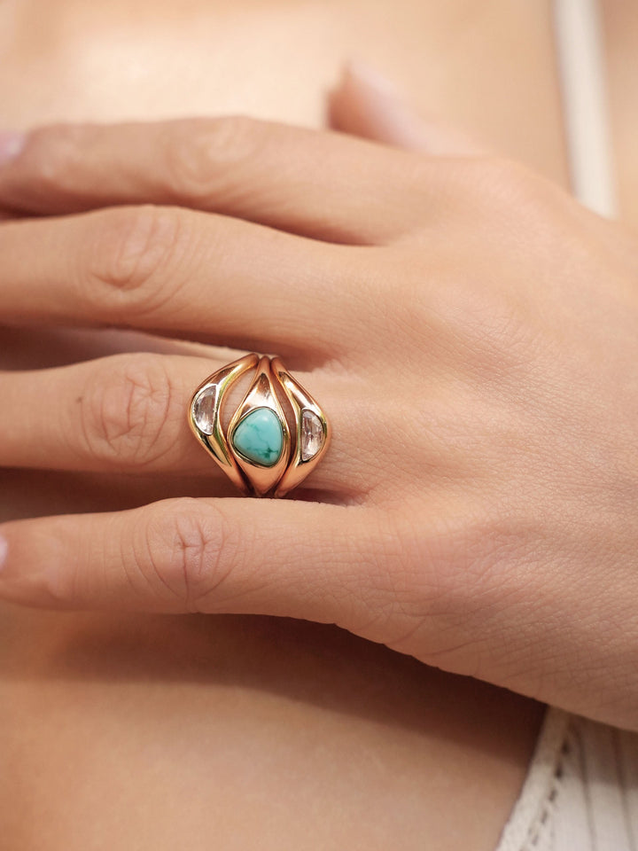 ETTIKA Solstice Turquoise Ring Stack (Set of 3)