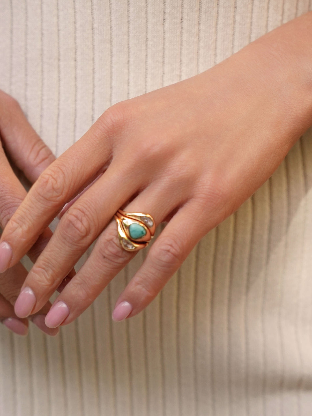 ETTIKA Solstice Turquoise Ring Stack (Set of 3)