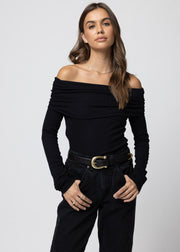 STILLWATER Paloma Rib Off-Shoulder Knit Top-The Shop Laguna Beach