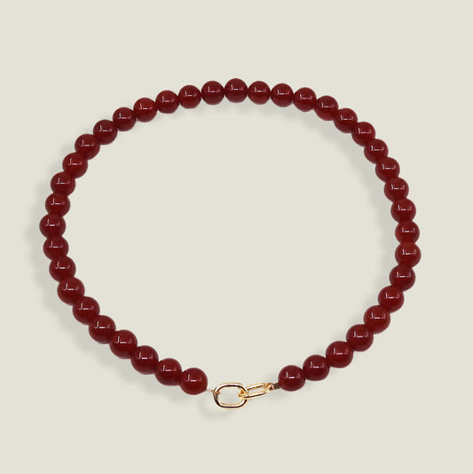 MAY MARTIN Carnelian Beaded Necklace-The Shop Laguna Beach