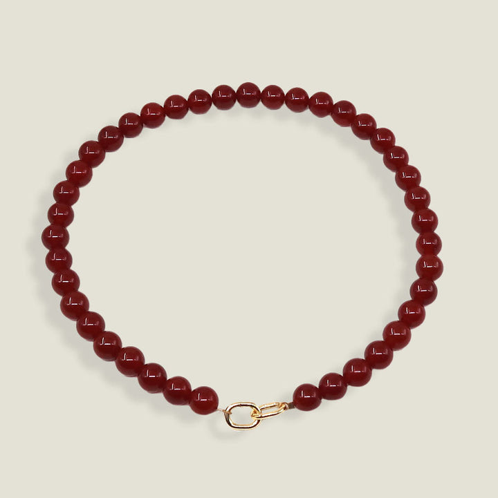 MAY MARTIN Carnelian Beaded Necklace-The Shop Laguna Beach
