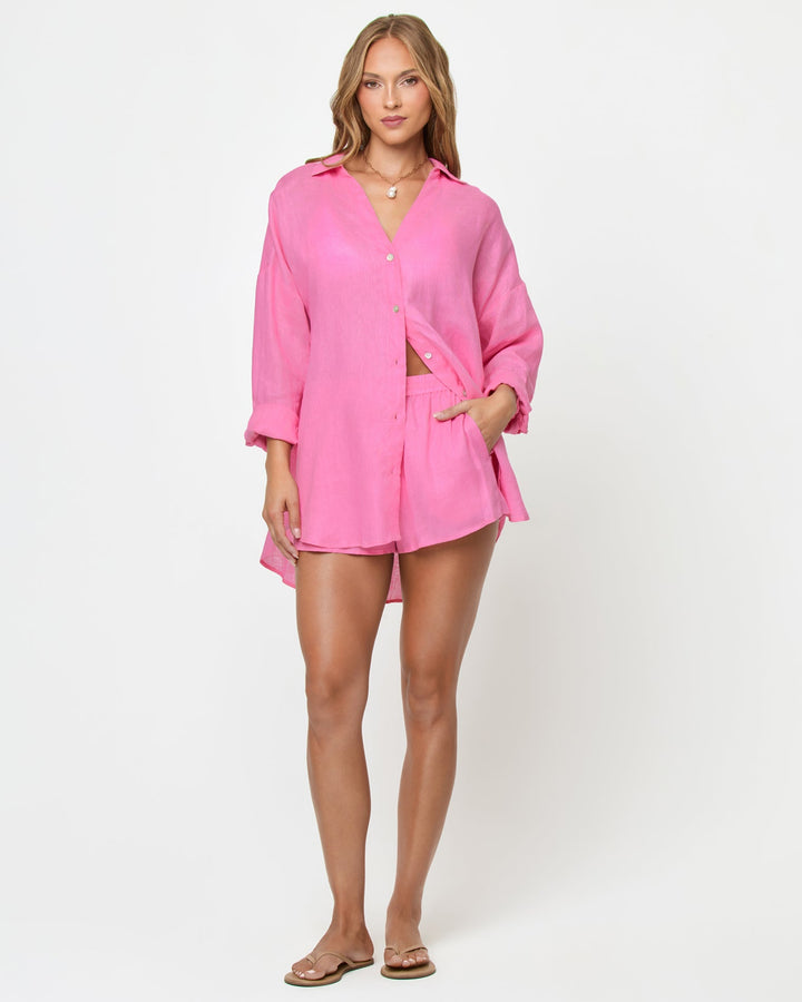 LSPACE Rio Linen Tunic Shirt