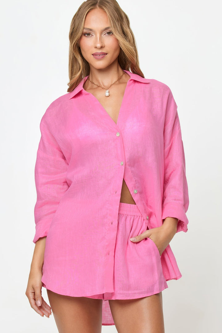 LSPACE Rio Linen Tunic Shirt