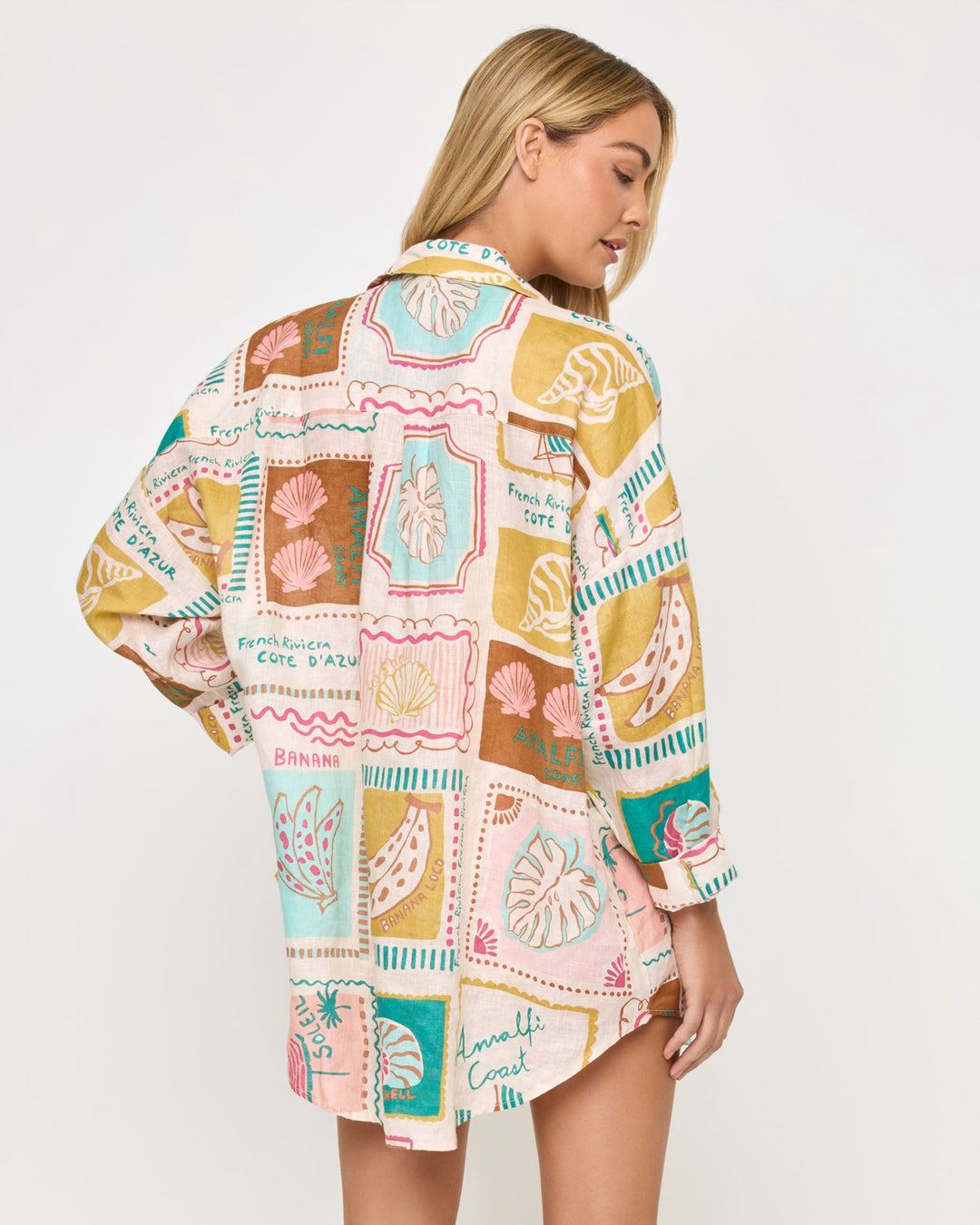 LSPACE Rio Printed Linen Tunic Shirt-The Shop Laguna Beach