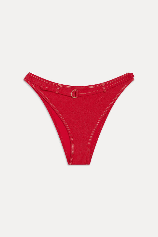 FRANKIES BIKINIS Ranger Denim Belted Bottom