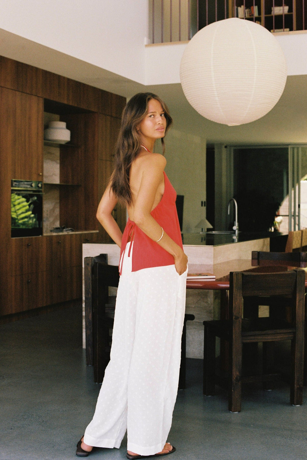 RHYTHM Leni Relaxed Cotton Beach Pant